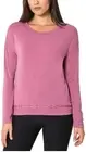 MONDETTA Women's Relaxed Knit Drape Top Shirt Long Sleeve Mauve Small