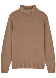 Helmut Lang Roll-neck Wool-blend Jumper - Camel - S (UK8-10 / S) S (UK8-10 / S)