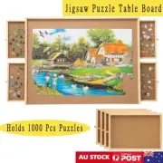 Wooden Jigsaw Puzzle Table Board 4 Drawer 1000Pcs Puzzles Storage Table Tray Box