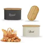 Kitchen Bread Bin with Bamboo Chopping Board Lid