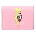 GUCCI 701009 BANANYA 聯名款印花釦式零錢短夾.粉色