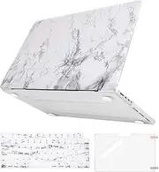 MOSISO Compatible with MacBook Pro 14 inch Case 2025-2021 Release A2442 M1 Pro / M1 Max with Liquid Retina XDR Display Touch ID, Plastic Hard Shell Case&Keyboard Cover&Screen Protector, White Marble