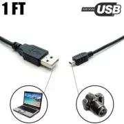 1Ft USB 2.0 Type A Male to Mini USB 2.0 Type B 5Pin Male M/M Cable Black
