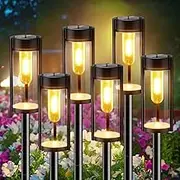 Xmart Solar Outdoor Lights Pathway, 6 Pack Pathway Lights Solar Powered Outside IP65 Waterproof, Long Lasting Solar Garden Walkway Landscape Lights for Yard Lawn Patio Decor Lighting