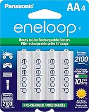 Panasonic BK-3MCCA4BA Eneloop AA 2100 Cycle Ni-MH Pre-Charged Rechargeable Batteries (Pack 4)