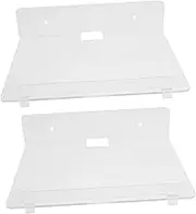 TOGEVAL 2pcs Clear Acrylic Floating Shelves Wall Mounted Display for Flower Pots Speakers Cameras Versatile Storage with Features and Easy Installation