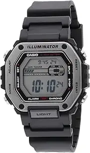 [Casio] MWD110H-1A Digital Black Band Unisex Watch, Black Dial, 50.8 × 47.2 × 12.3 mm