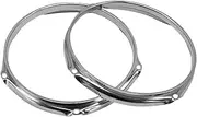 STARTIST 2x Bass Drum Hoop Set Lug Batter Hoop Sturdy Percussion Instrument Accessories Replacement Drum Rim for Sound Improvement, 14 inches 6 holes