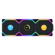 Lian Li (3-Pack) Uni Fan 120mm SL Wireless Reverse Blade ARGB 4-Pin PWM Black Fan with 1.6in LCD Display with Controller (12RSLLCD1W3B)