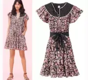 La Vie Rebecca Taylor NWT mixed printed ruffle sleeve dress small