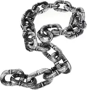 jojofuny 8pcs Halloween Party Trick Props Prison Costume Accessories Fake Prisoner Chain Hand Cuffs and Leg Shackles Chain Fetter Halloween Black Chain Prop Chains Paper Chain Man The Chain