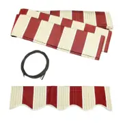 ALEKO Fabric Replacement For 8x6.5 Ft Retractable Awning Multistripe Red Color