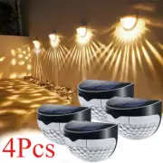 4Pcs Waterproof Solar Warm White LED Lights Deck Light Garden Landscape Lights