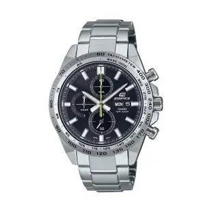 【CASIO 卡西歐】EDIFICE計時碼錶系列 三眼賽車款/42mm/黑(EFR-574D-1A)