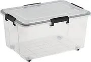 Seymours 30L Super Seal Storage Box with Wheels – Stackable Container with Sealed Lid for Secure, Dustproof, Waterproof Storage of Clothes, Tools, Toys, Documents, Seasonal Items, and More