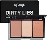 Klara Cosmetics Klara Cosmetics Contour Bronze Blush Highlight Dirty Lies Waterproof Long Lasting 100% Colour Pigment, Dirty Lies, 77 g