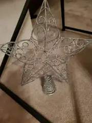 12 Inch Silver Christmas Tree Topper/Star/Glitter/New