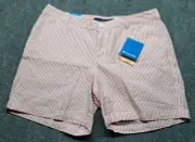 Columbia PFG Fishing Shorts Womens 10 Super Bonehead Pink White Striped New