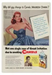VINTAGE AD MAGNET-CAMEL CIGARETTES MAUREEN O'HARA NO THROAT IRRITATION
