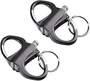 Metal Keychain Lighter Mini Waterproof Key Ring Lighter for Outdoor Car and Home (2PCS BLACK)