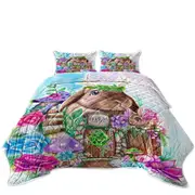 Kids Art Adorable Jackalope Rabbit Coverlet