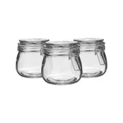 Argon Tableware Glass Storage Jars with Airtight Clip Lid - 500ml Set - Pack of 3