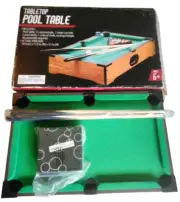 Wood Mini Tabletop Pool Family fun Game Wooden Billiards Table Set With Legs 19"