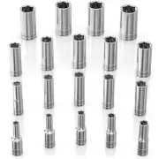 Metric Deep Socket Set (19pc) - 3/8-Inch Drive - Chrome 6-Point Deep Well Soc...
