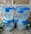 Lock N Lock Food Storage Containers Set of 4 Mini Tall with BLUE LIDS NEW!