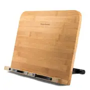 Bamboo Wood Book Stand Adjustable Foldable Document Cookbook Holder Reading F/S