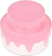 ORFOFE 1Set Transparent Crafts Storage Organizer Box Double Layer Cake Shape Mini Case for Craft Supplies Efficient Storage for Birthday Present Dresser Storage Container
