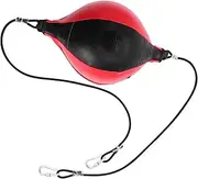 EXAOMBLE 1Set Professional Elastic Training Ball for Boxing Agility Reflex Training Includes Ball Inflator Inflation Needle Hooks Durable Black Red Design for Home Gym Use