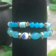 2 PC Handmade Bohemian Beaded Stackable Stretch Bracelet Set New 9986