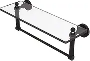 Allied Brass DT-1TB/16-ORB Glass Shelf with Towel Bar, 16-Inch x 5-Inch