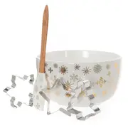 Bread and Butter Electroplate Snowflake Mini Mix Bowl Baking Utensil Gold
