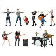 1/64 Diorama Figure Model City Street Band Performance Scene Display Model Doll