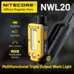 NITECORE NWL20 USB-C 可充電工作燈 180° 可調多功能三輸出泛光燈聚光燈,21700電池