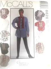 Shirt Top Long 20 22 24 McCalls 6626 Sewing Pattern Artsy Button Up Retro UC