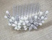 silver tone hair comb bridal wedding crystal rhinestone hair accessories ha4829