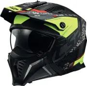 LS2 OF606 Drifter Devor, modular helmet , color: Matt Black/Neon-Yellow , size: L