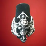 Erick's Sterling Silver Vampire Skull Ring Size 9.5 Taxco.925