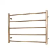 Radiant RTR03 Round Bar Heated Towel Rail - 750 x 550mm - Champagne - Stainless Steel- Bottom Left/Top Right Wiring