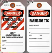 PLASTIC 3" X 6¼”, DANGER BARRICADE TAG DO NOT REMOVE 25 PACK