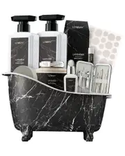 Lovery Lavender Bath Gift Set Relaxation Spa Kit, 18pc Self Care Basket for Men
