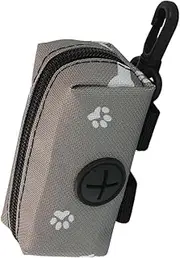 Gray Dog Poop Bag Dispenser - Dog Waste Bag Holders | Portable Waste Bag Holder For Dogs & Cats | Small Lightweight Hanging Design Pet Poop Bag Storage Pouch For Outdoor Use, Travel, And Daily Walks