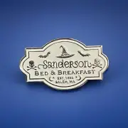 Hocus Pocus Movie Sanderson Sister's Bed & Breakfast Sign Hat Bag Lapel Pin