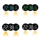 Cloud Shape LED Wall Clock with Clear Display Remote Control Bottom Spotlight