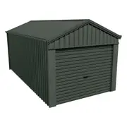 Stratco Domestic Gable Roof Shed Single Garage 3.16 x 6.21 x 2.4m Gable End Roller Door Slate Grey
