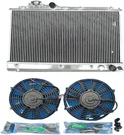 2 Row Aluminum Radiator+Fan,Compatible With Toyota Celica GT4 ST202 ST205 2.0L Turbo 1994 1995 1996 1997 1998 1999