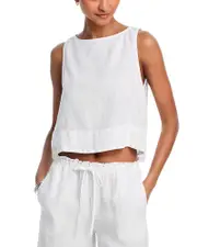 Bella Dahl Linen Boat Neck Split Back Top